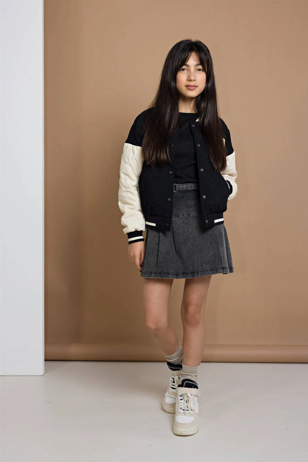 NoBell’ baseball jacket Darsy zwart/ecru