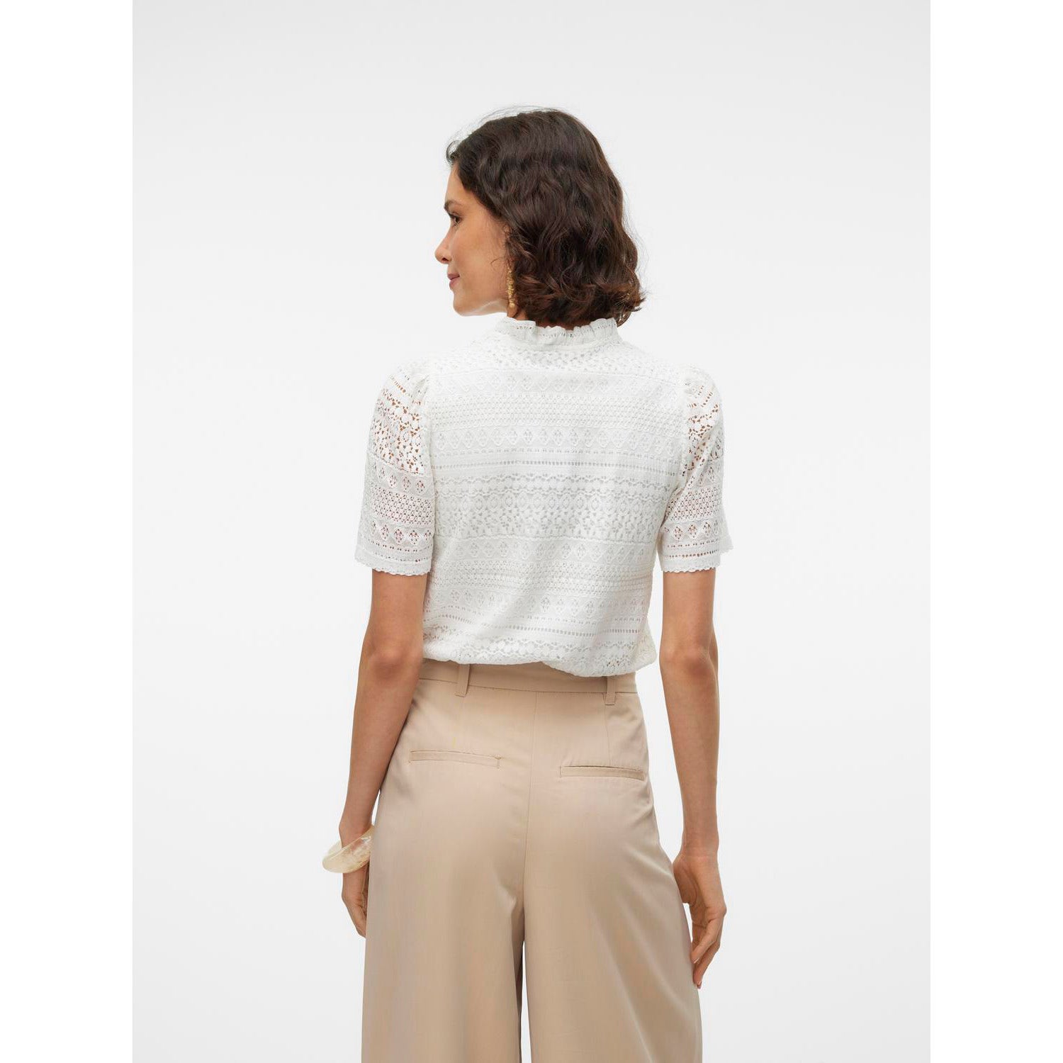 Vero Moda  Honey Lace Short Sleeve Tassel Top