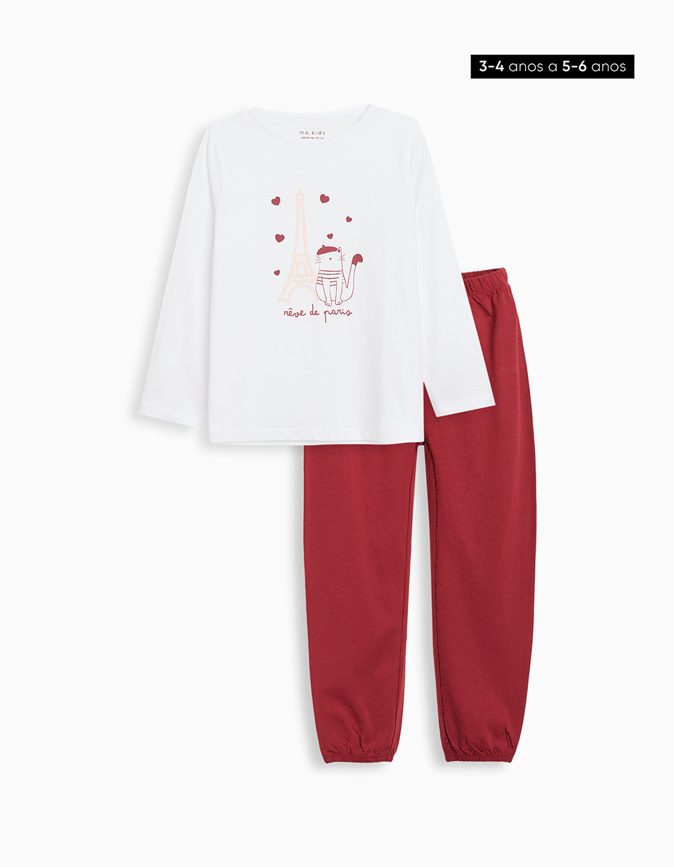 Pijama Jersey, Menina, Branco