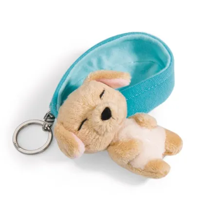 NICI Schlüsselanhänger Sleeping Pets Hund 8cm karamell
