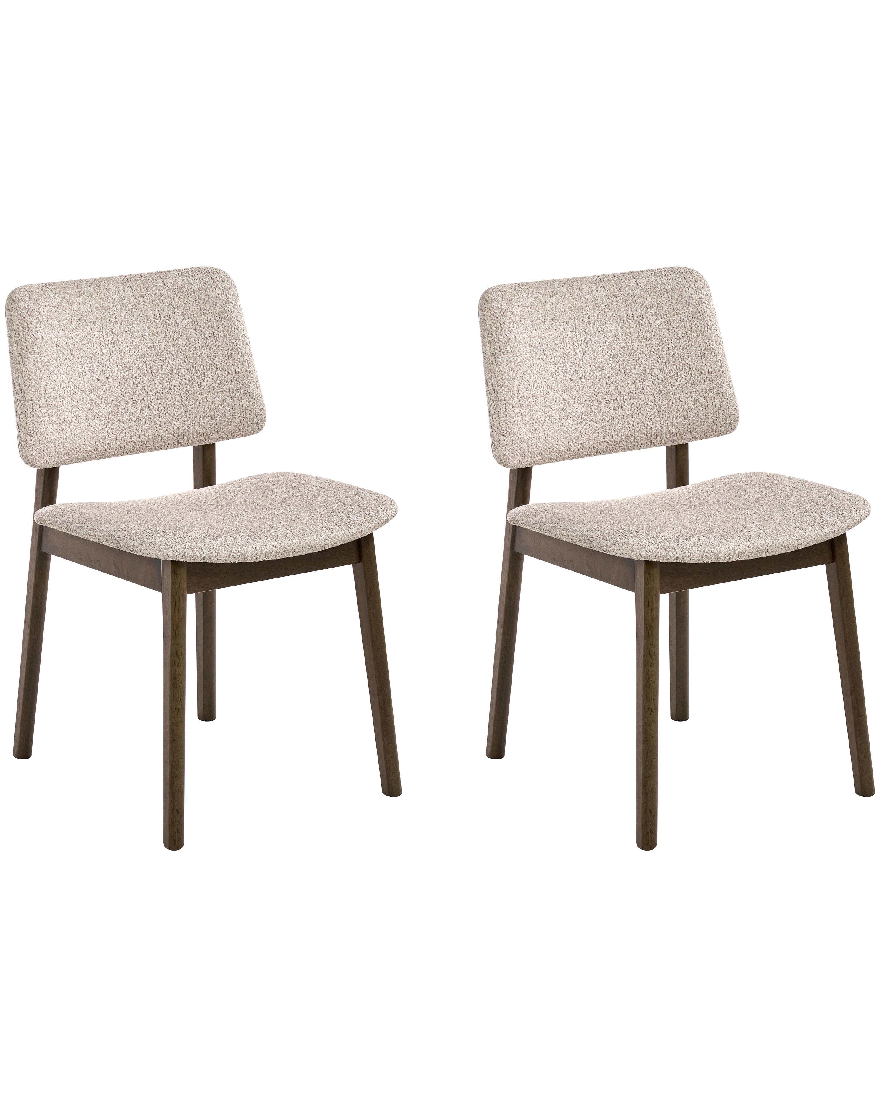 Set van 2 eetkamerstoelen BLANE Bouclé Donkerbruin/taupe