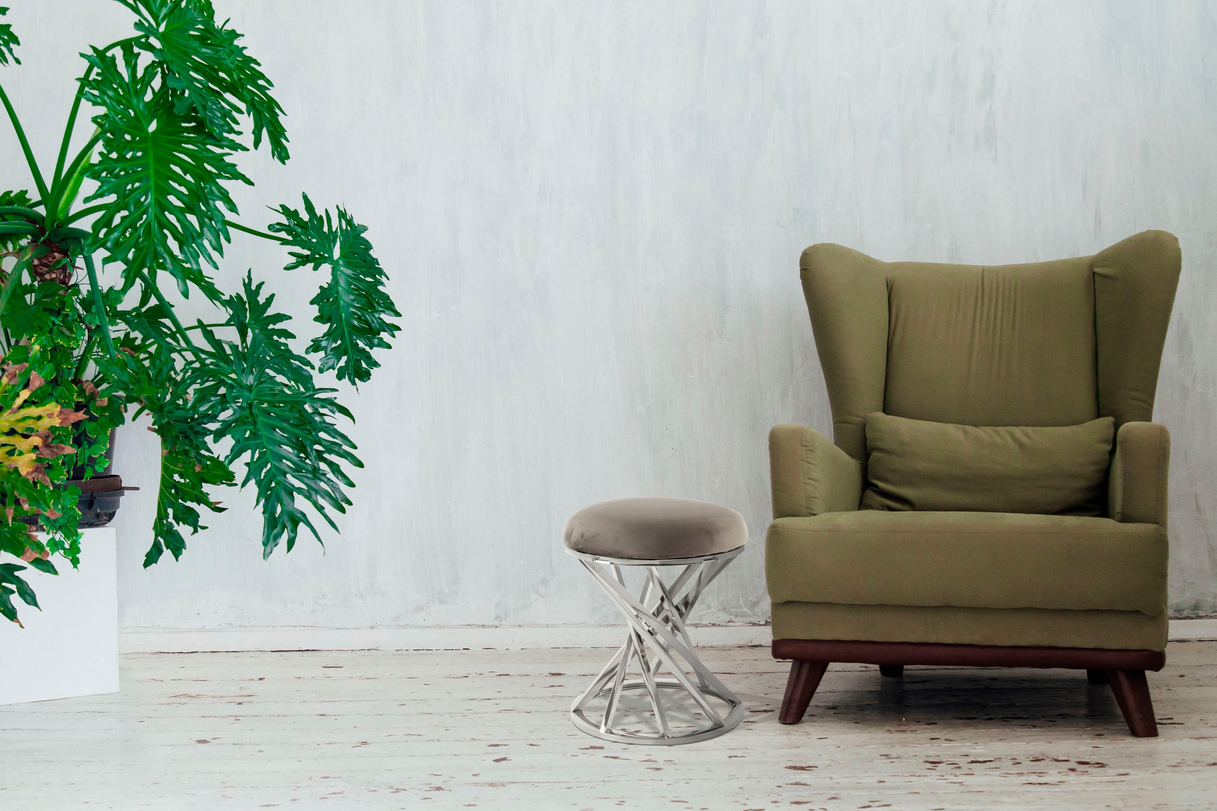 Kayoom Sitzhocker »Hocker Wesley 325,Sitzpouf in elegantem Design, Gestell aus Metall« 1 Stk. tlg. glamourös, hochwertig, mit weichem Sitzkissen und Stoffbezug