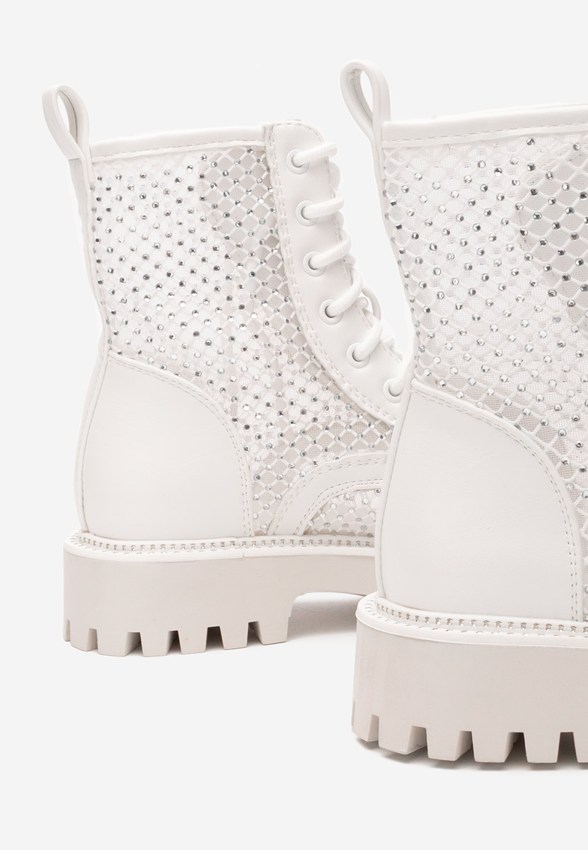 Bottines à lacets femme blancs Elza