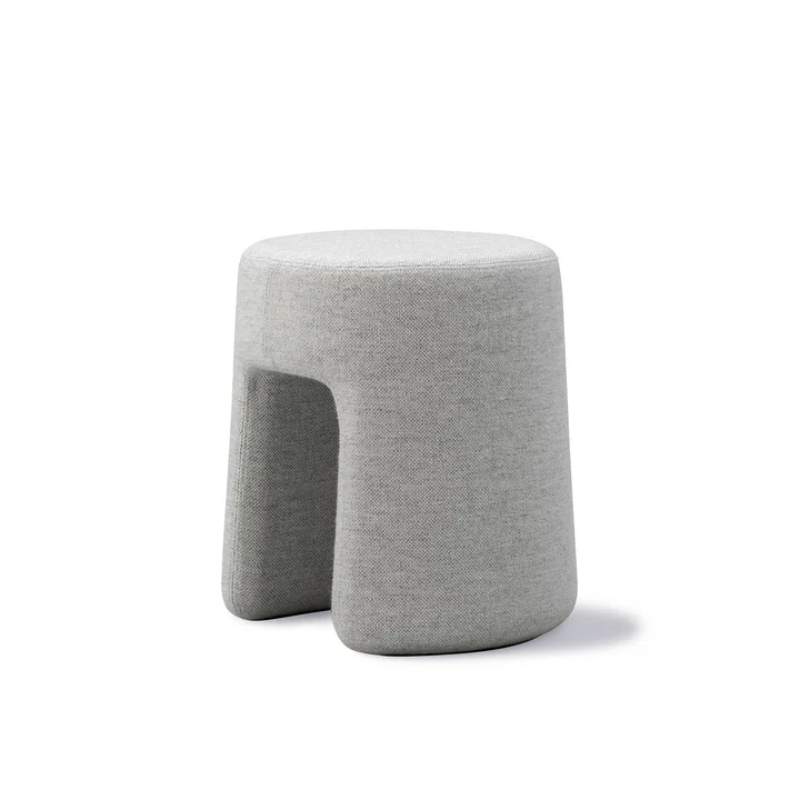 Fredericia - Sequoia Pouf Ø 40 cm, weiss (Bouclé)