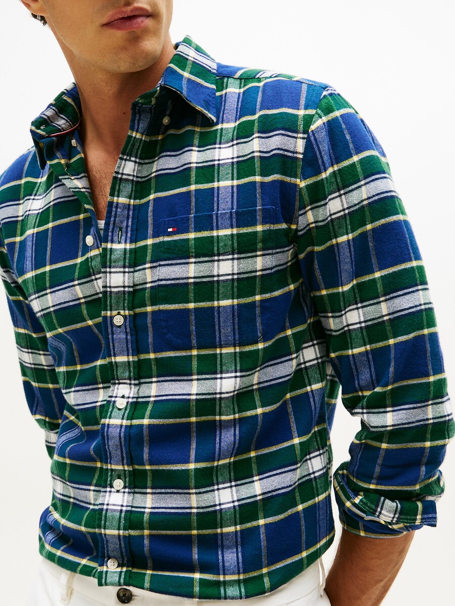 TOMMY HILFIGER<br>Camisa de flanela com estampa xadrez tartan