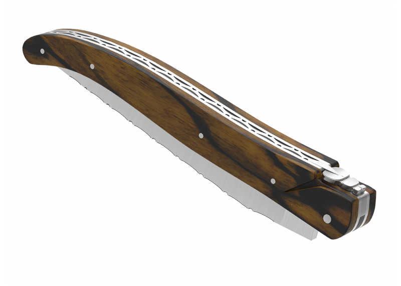 Couteau Laguiole ressort forgé Plein Manche en bois d'ébène royal