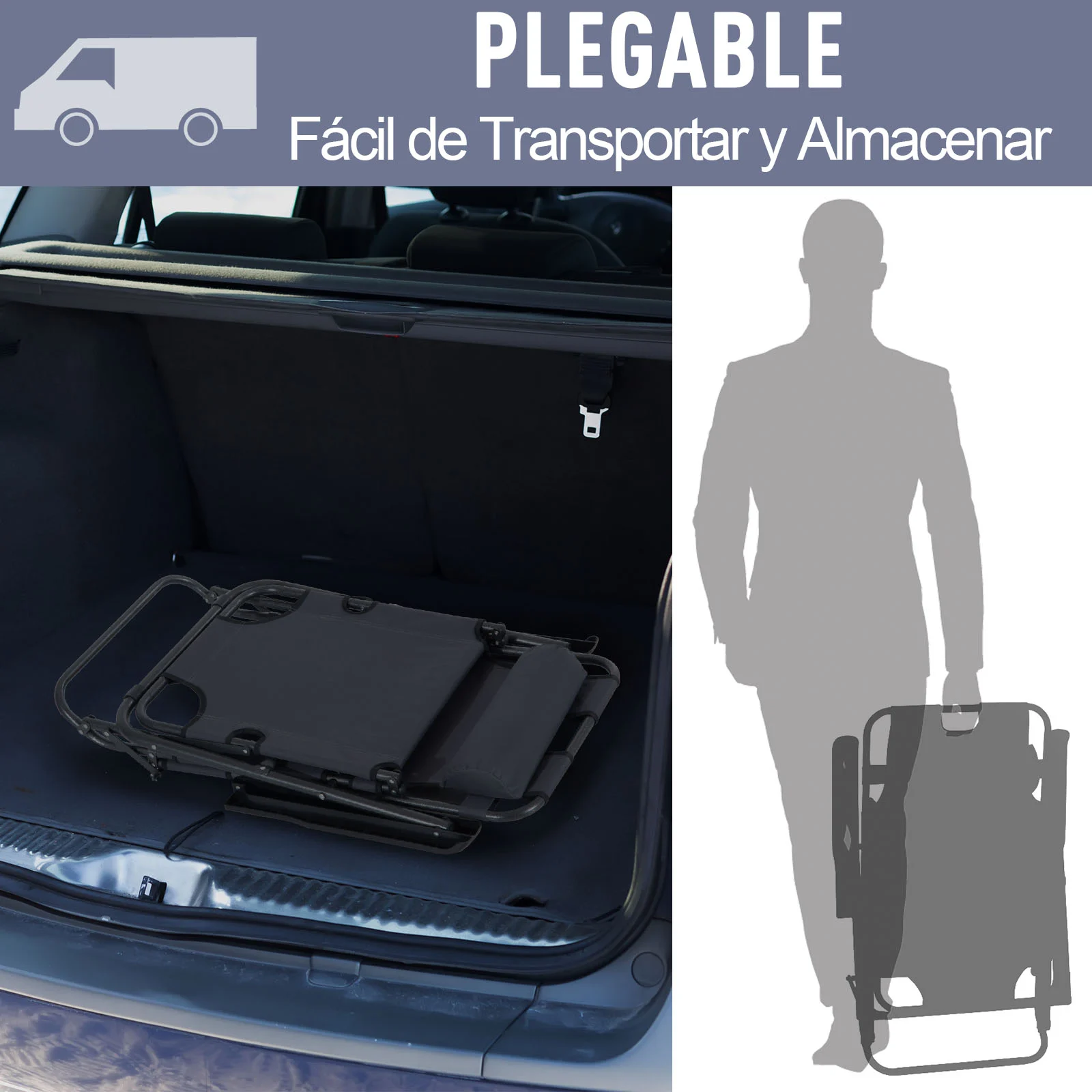 Cadeira de praia reclinável e dobrável Outsunny, espreguiçadeira relaxante com encosto ajustável, apoios de braço, almofada e apoio para os pés para jardim e varanda, capacidade de carga de 136 kg, 135 x 60 x 89 cm, cinza