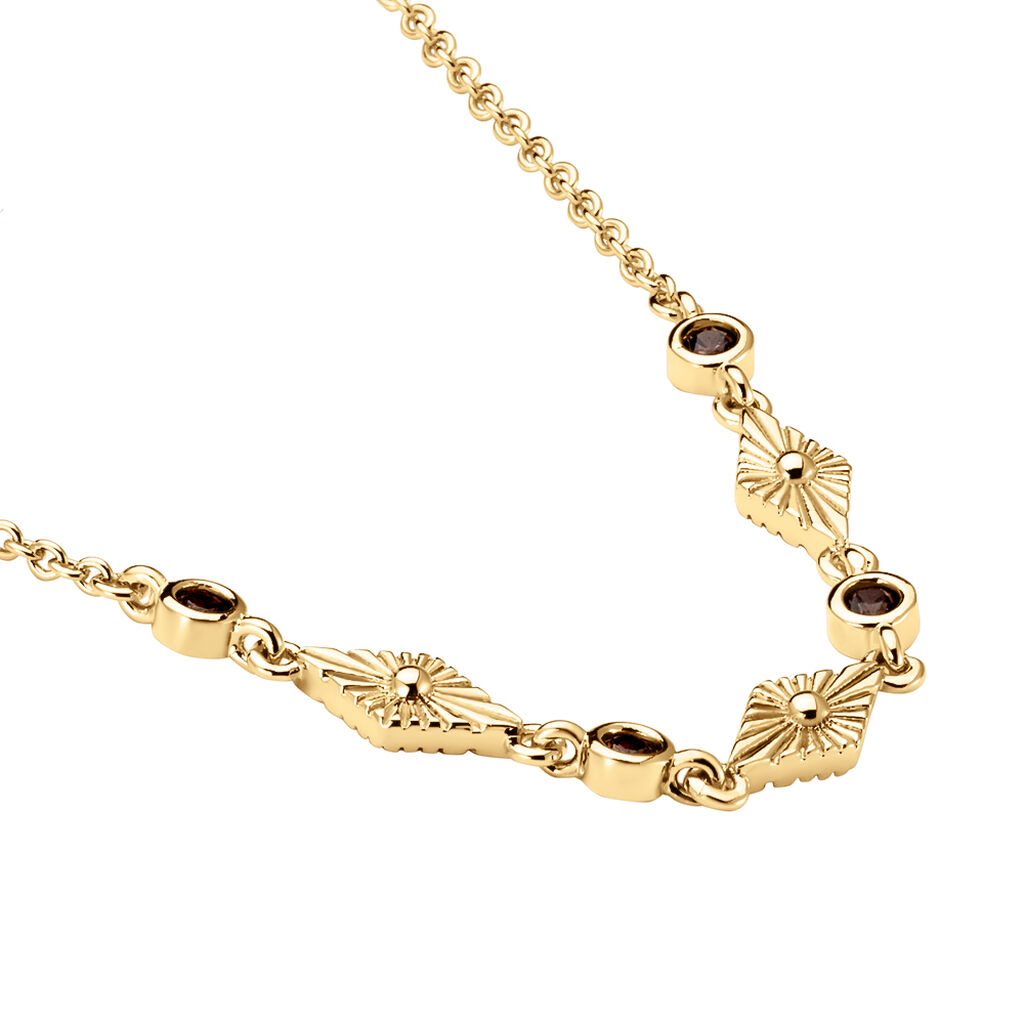 Collier Azteque Plaqué Or Jaune Oxyde De Zirconium