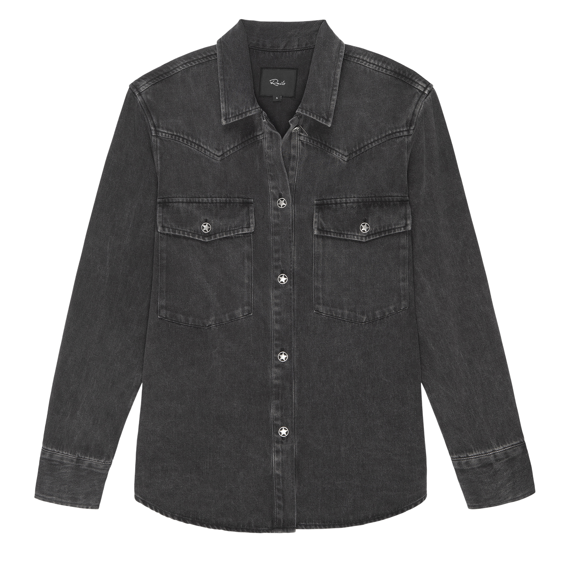 AUGUST - Chemise col classique en coton mélangé | Noir
