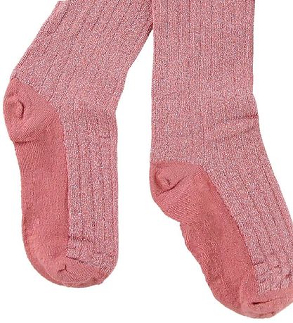 Melton Strumpfhosen - Bamboo - Pink m. Glitter