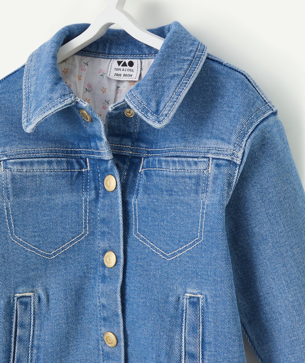 VESTE EN JEAN BÉBÉ FILLE LOW IMPACT AVEC BOUTONS COULEUR DORÉE