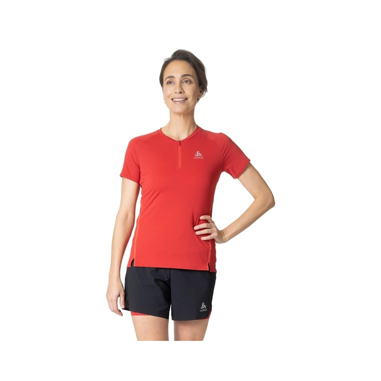 Odlo T-Shirt Crew Neck S/S 1/2 Zip Axalp Trai