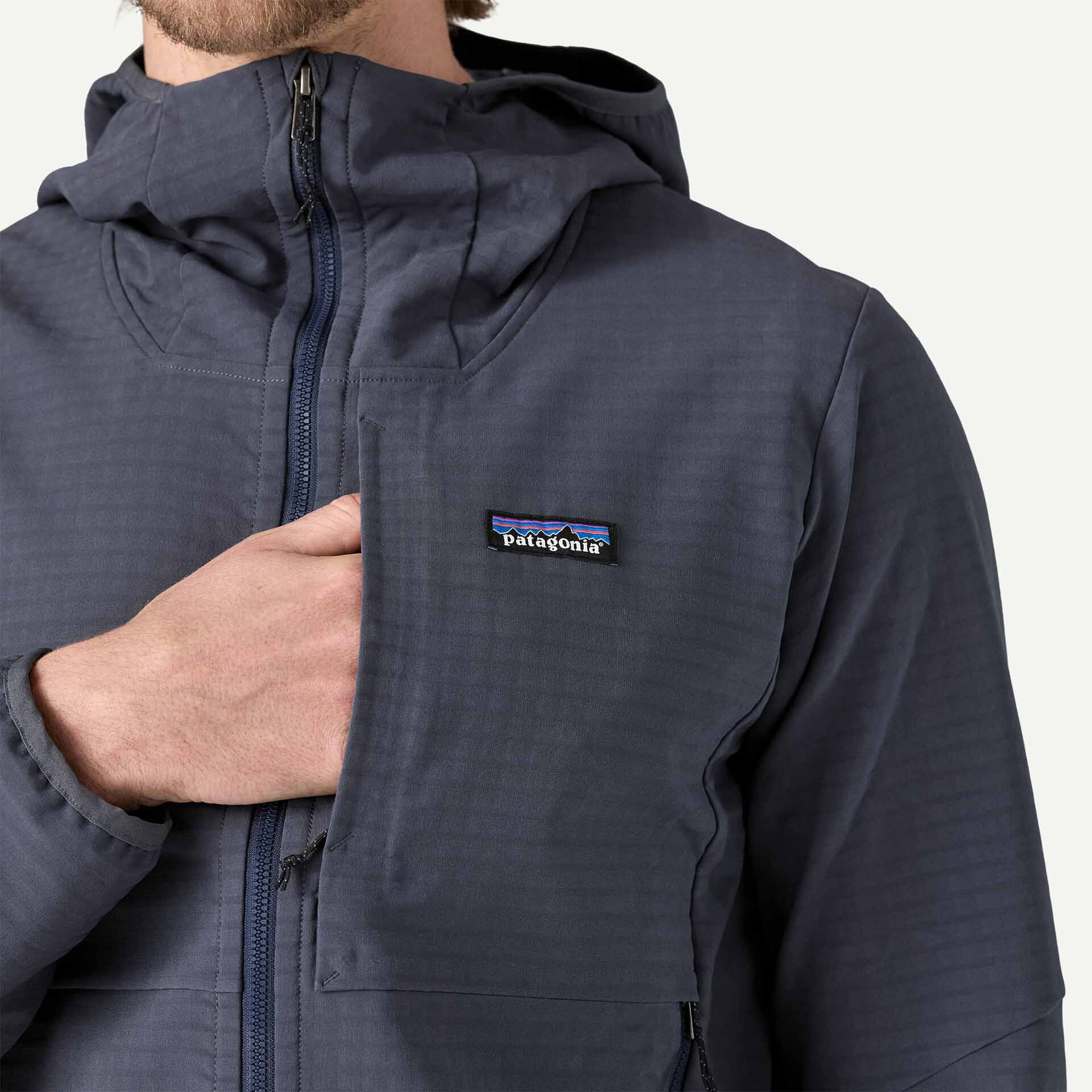 R1 TechFace Hoody Herre Smolder Blue