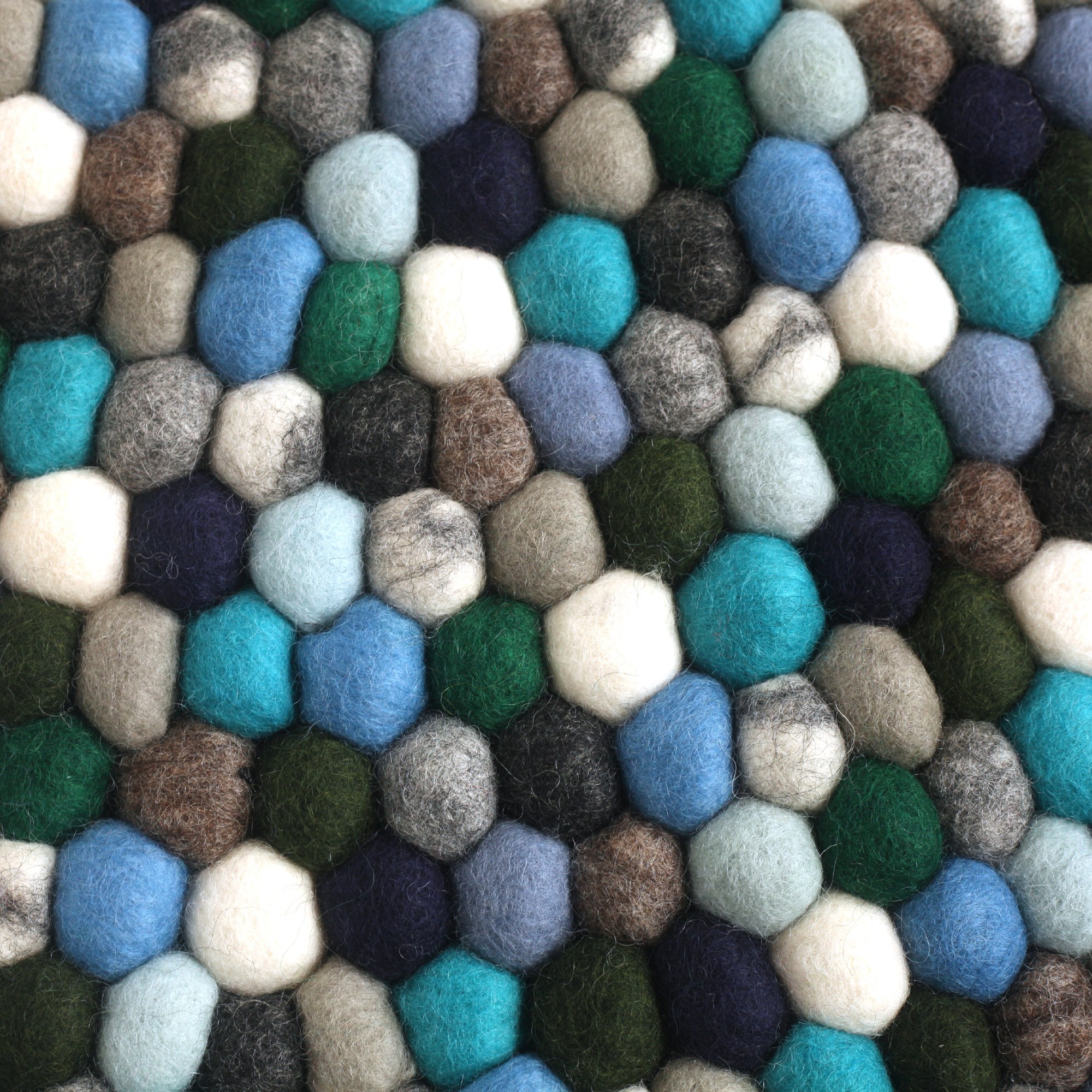 Filz-Teppich blau-grau, Ø 90 cm von fischer's lagerhaus