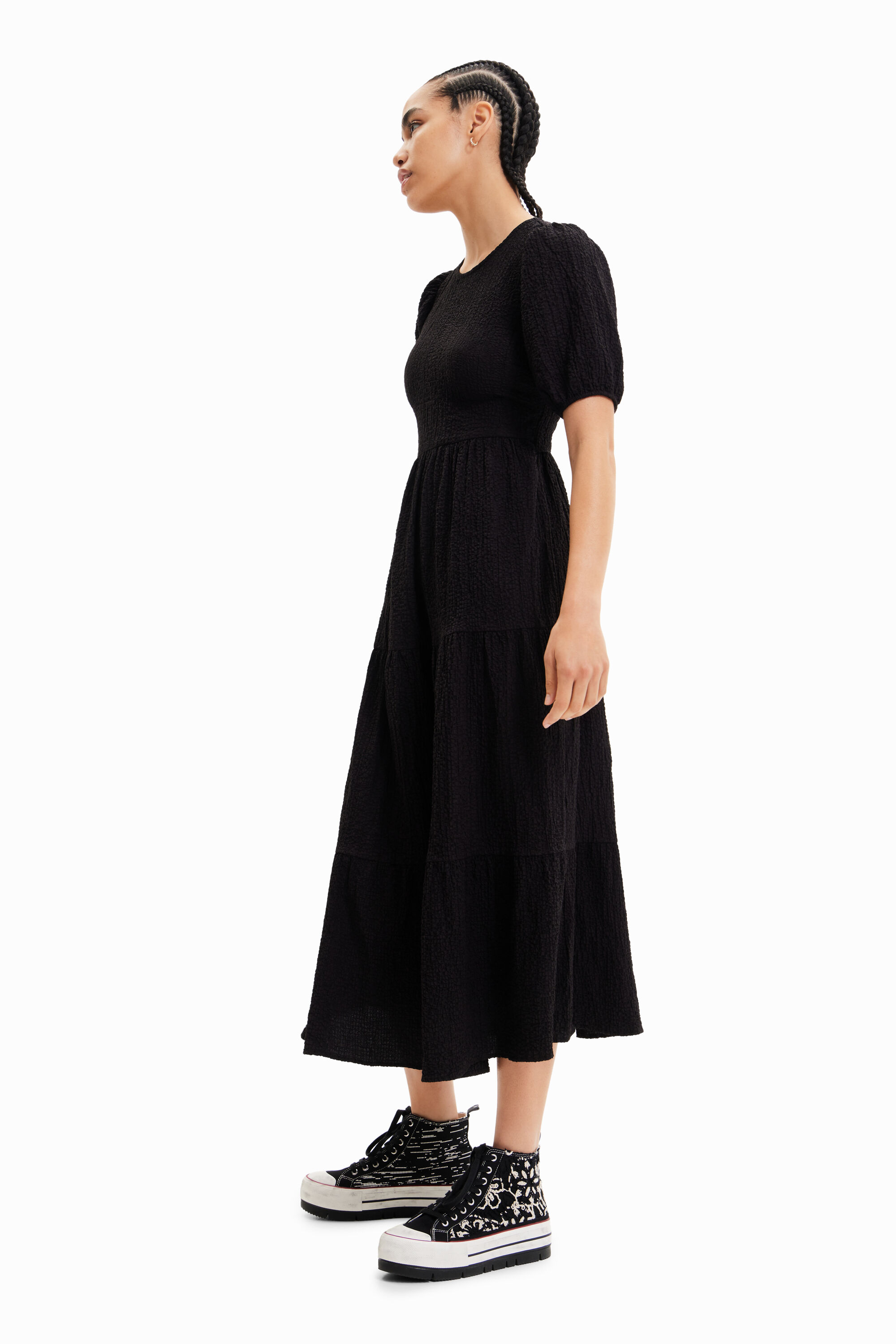 Robe midi décolleté dos