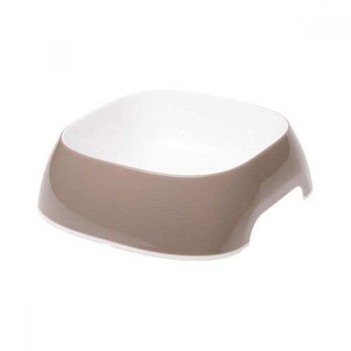 Comedouro Glam para cães, cinza-pombo/branco