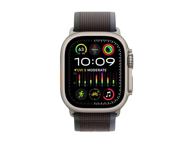 Apple Watch Ultra 2 Natural Titanium Trail Loop Blau/Schwar Die robusteste und leistungsfähigste Apple Watch.