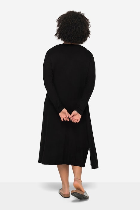 Long-Shirtjacke, gerade geschnitten, offene Jacke, Langarm