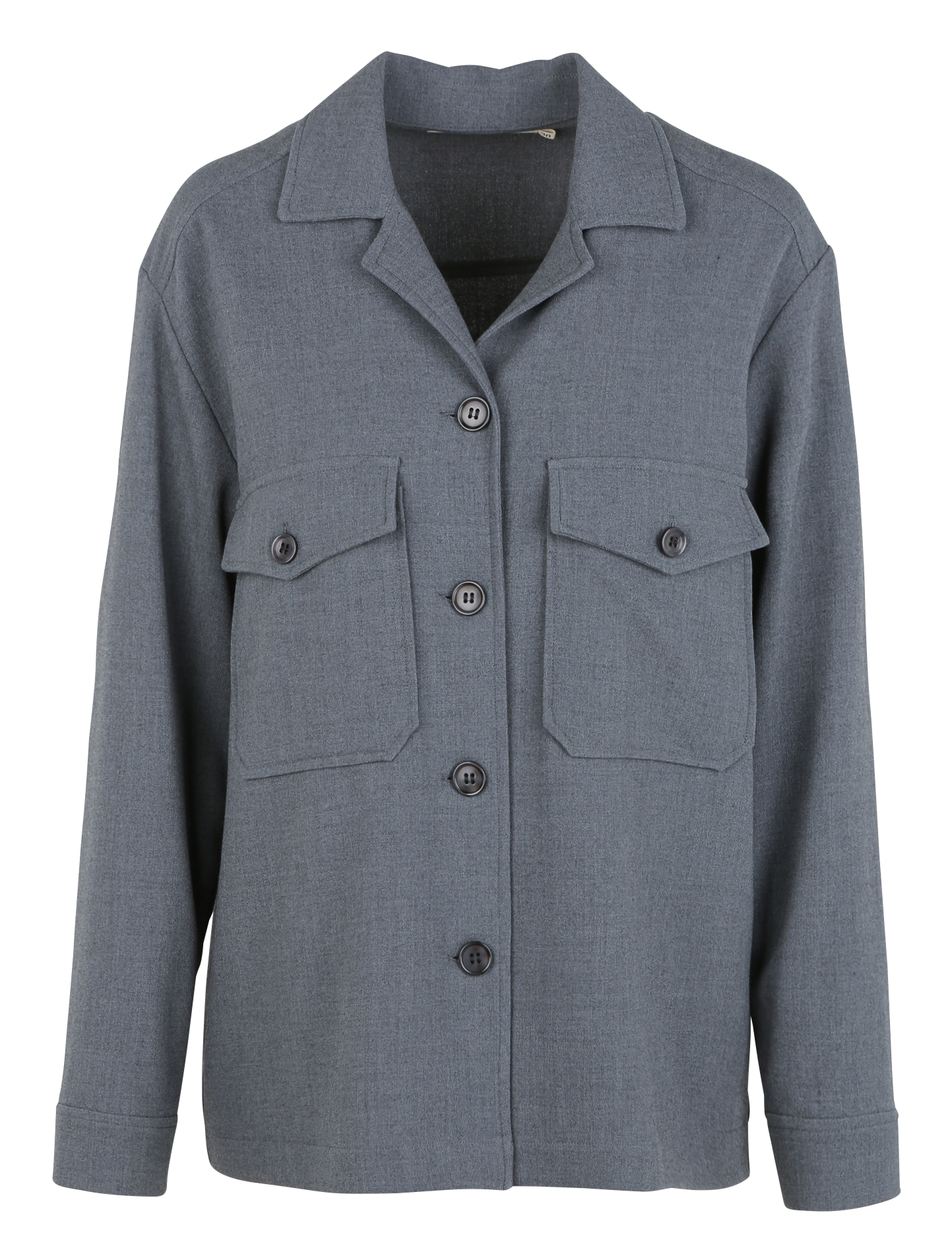 Chemise droite à col tailleur | Gris