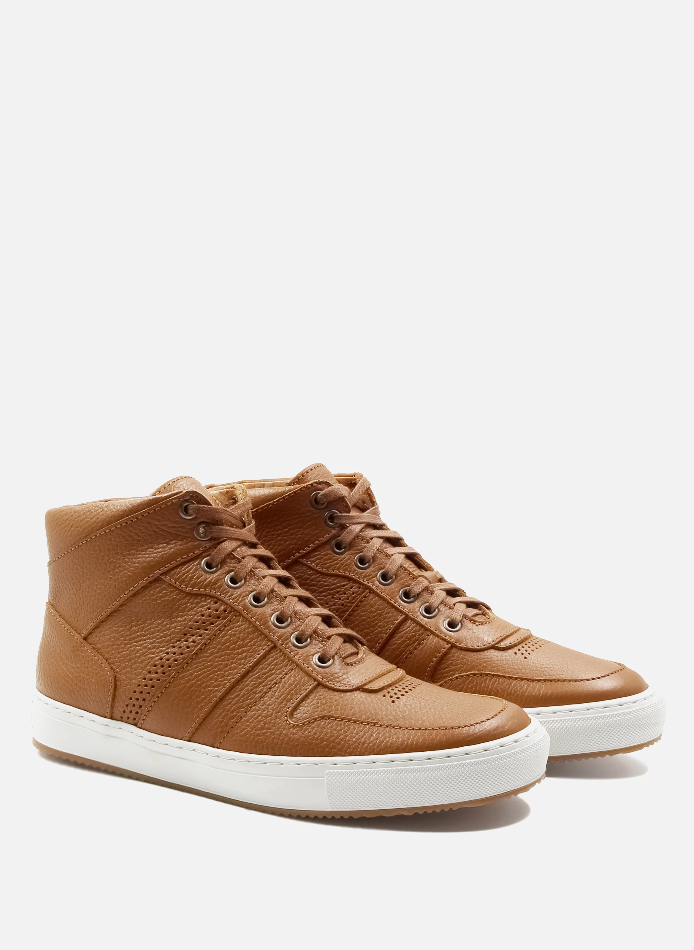 Baskets gaspard cuir grainé | Marron