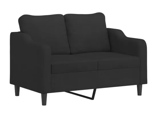 Ensemble de canapés 3 pcs avec coussins Noir Tissu