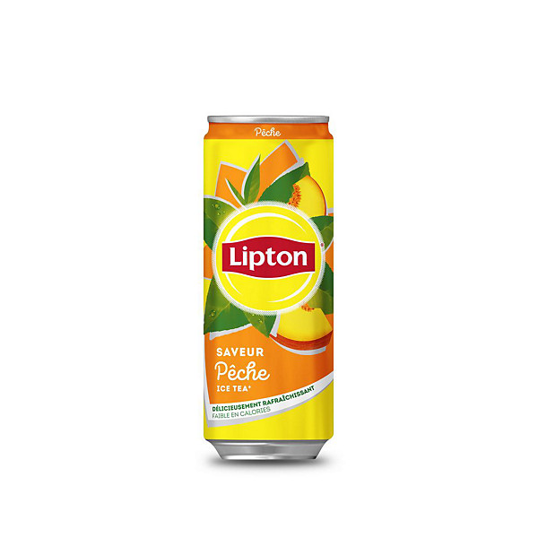 ICE TEA Boisson plate Ice Tea, saveur pêche - Canette slim de 33 cl (lot de 24)