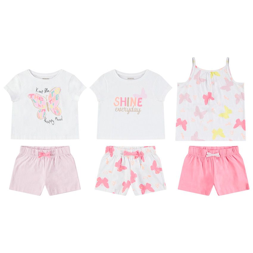 Lot de 3 ensembles 2 pièces en jersey pour fille - Blanc