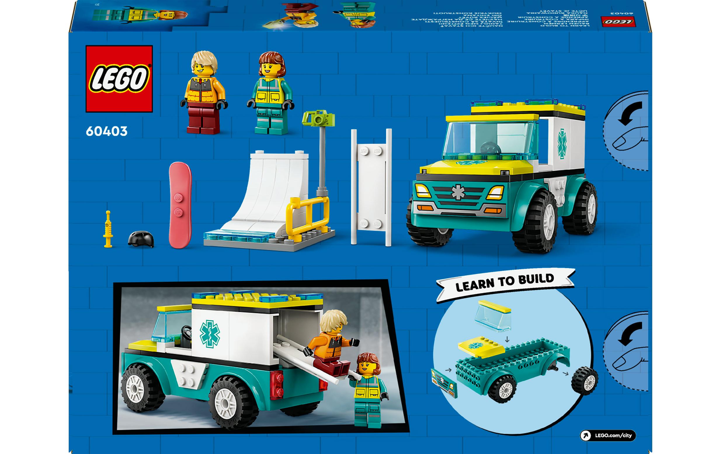 City Rettungswagen und Snowboarder 60403Krankenwagen-Spielset