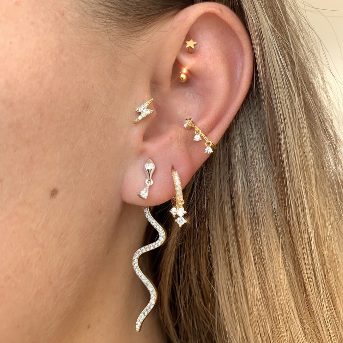 Boucle d'oreille - Petite - Laiton plaqué argent 10 microns
