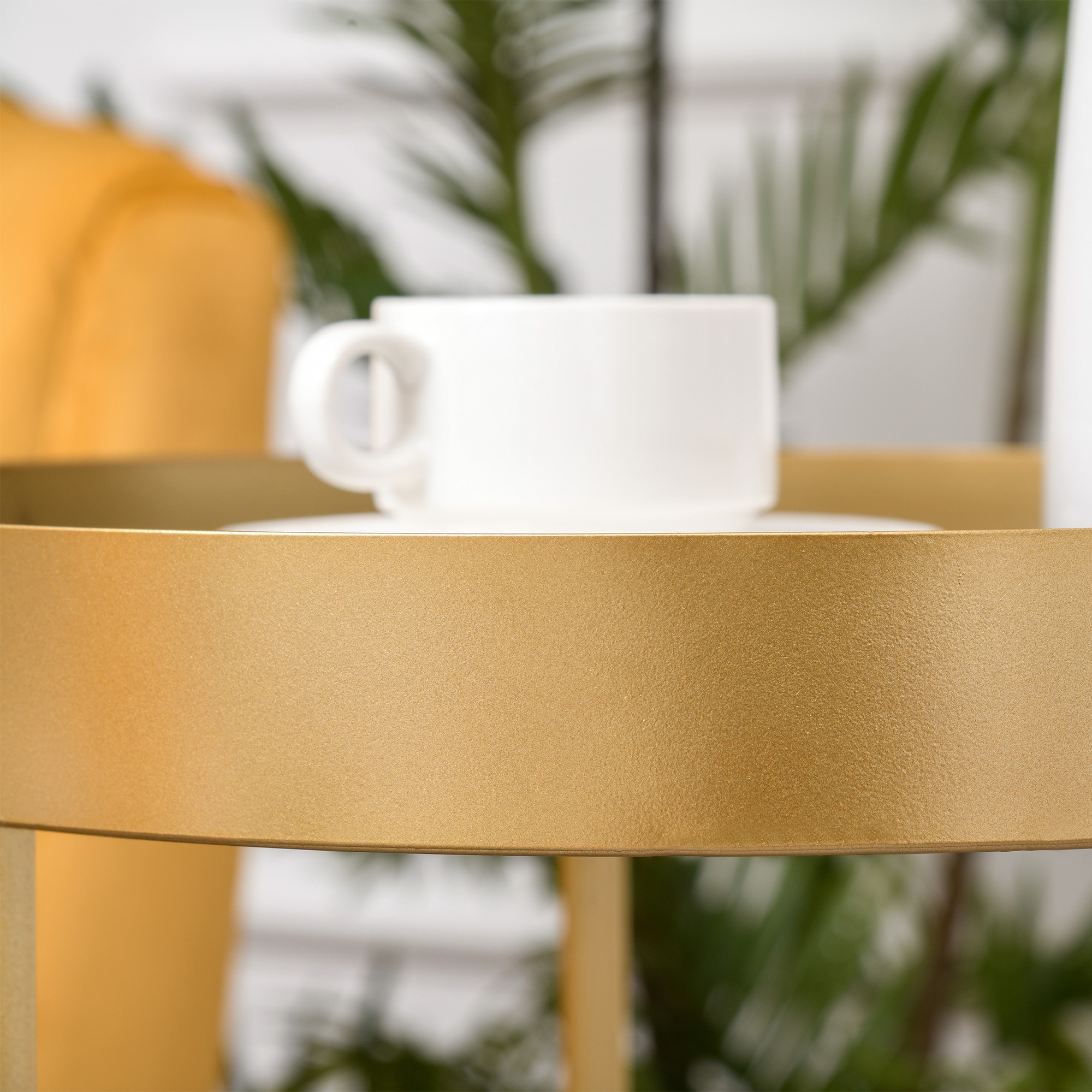 HOMCOM Couchtisch-Set mit erhöhtem Rand gold 39L x 39B x 63H cm
