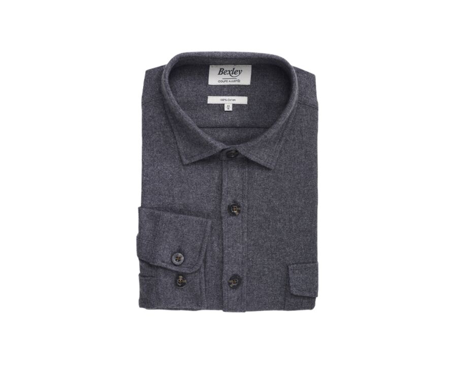 Surchemise en flanelle Gris anthracite - ANGELIN