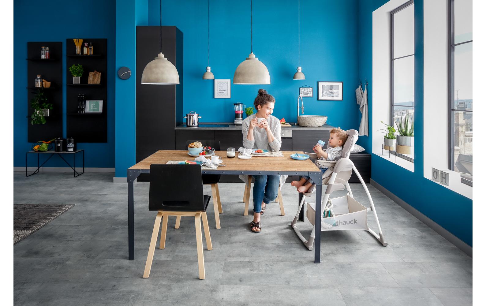Hochstuhl Sit N Relax 3in1 Stretch Grey<br>Set mit Babysitz, Kindersitz und Wippgestell