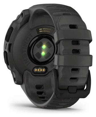 Montre GPS Garmin Instinct E - 40 mm Noir avec Bracelet en Silicone Gris Charcoal