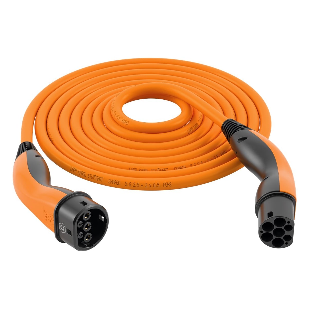HELIX® ladekabel Type 2, opptil 7,4 kW, m, oransje