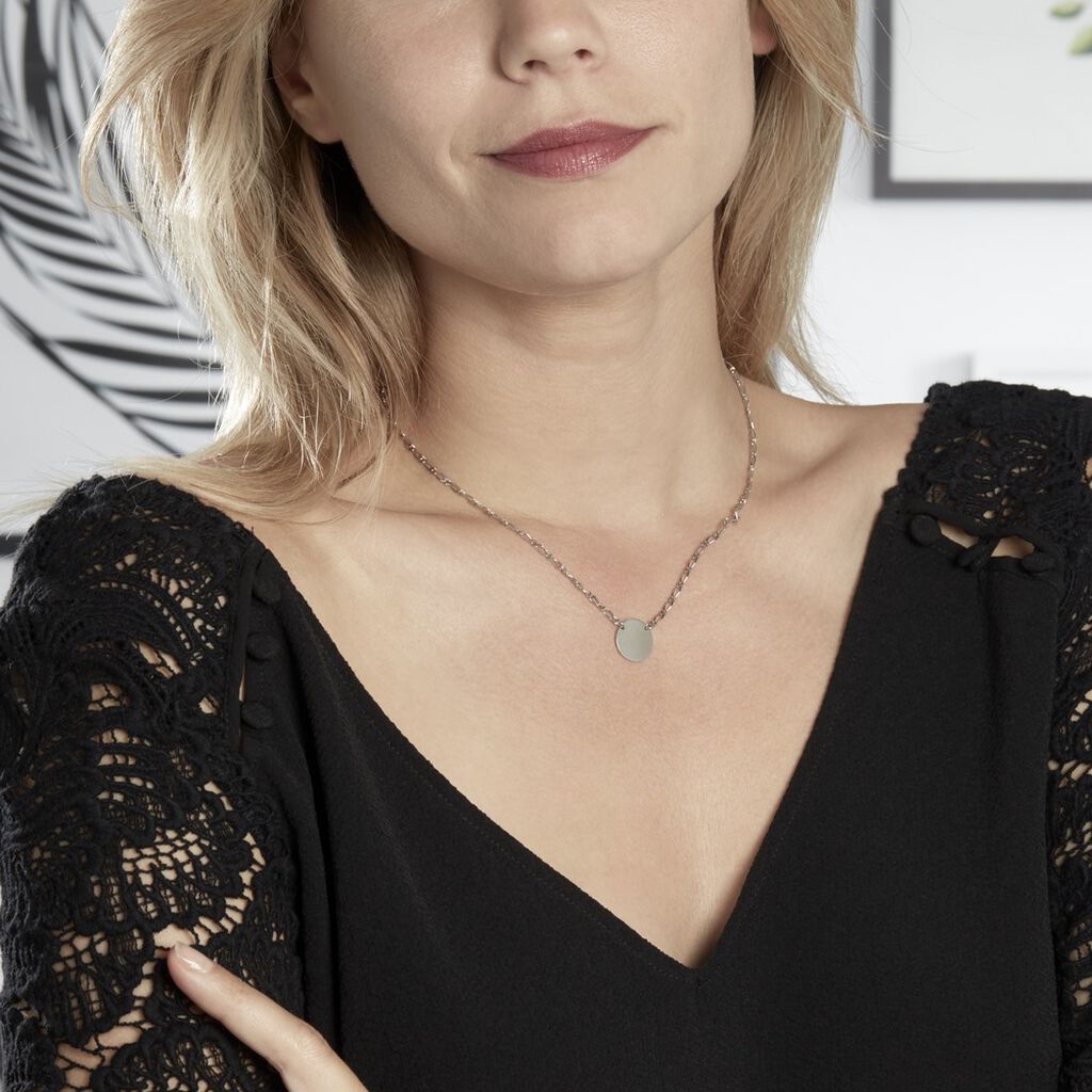 Collier Enoah Argent Blanc