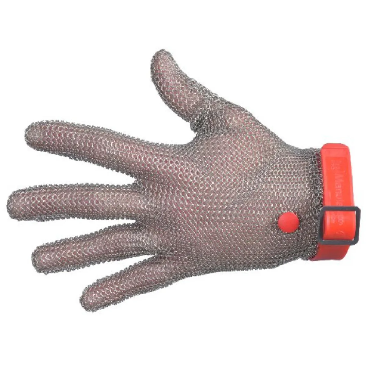 Manulatex Gant cotte de maille inox Rouge n°8