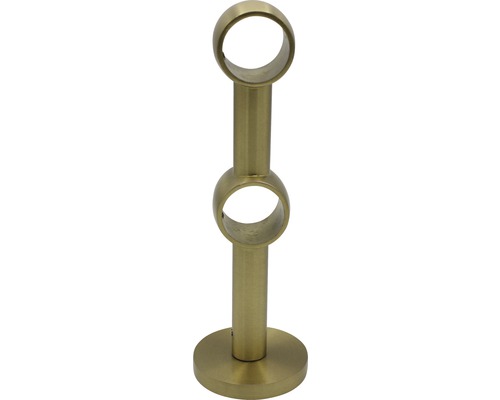 Wandconsole edel 2-spoor voor Gent messing mat Ø 25 mm 15 cm lang