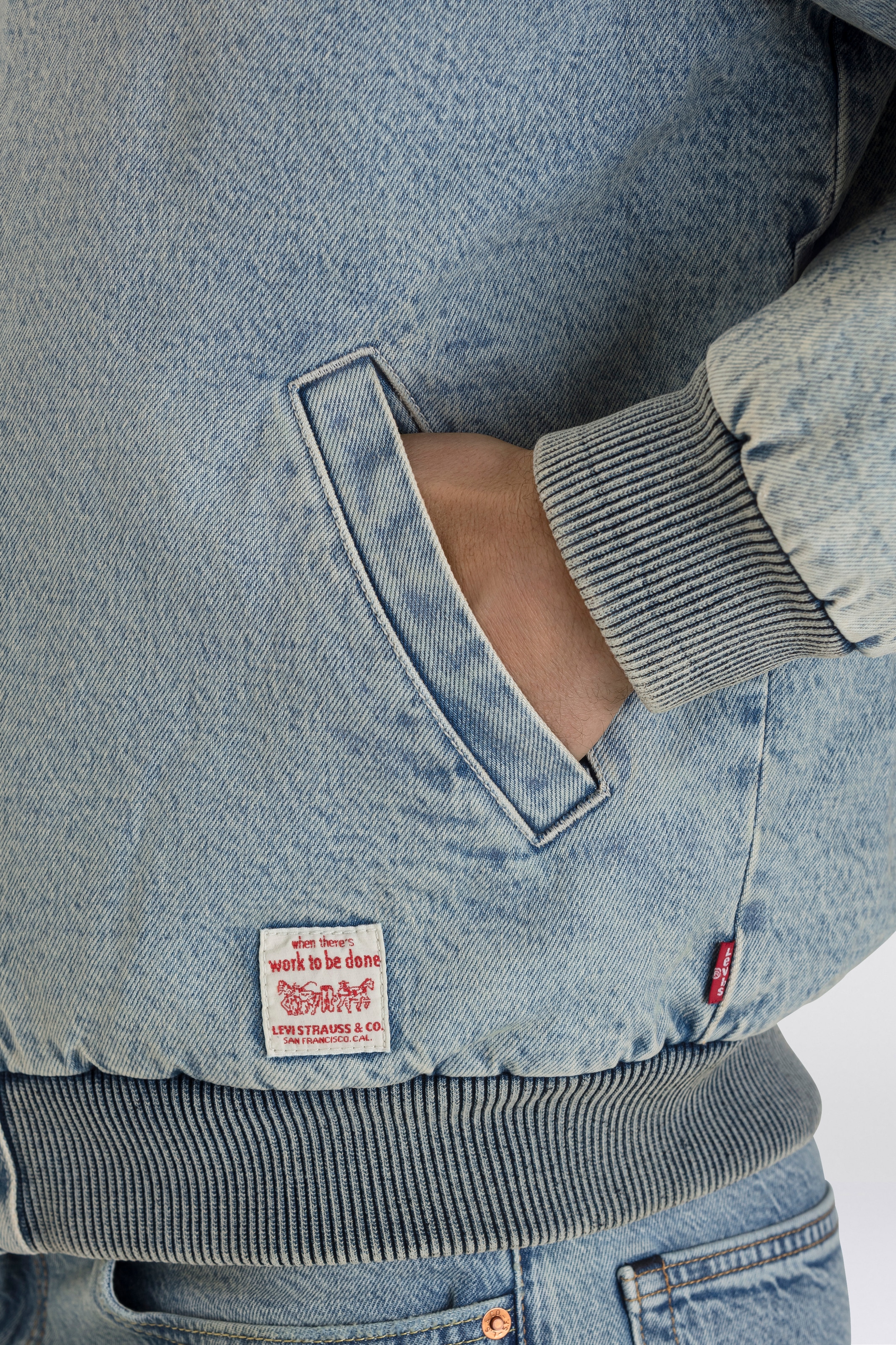 Levi's® Jeansjacke mit Rippbündchen