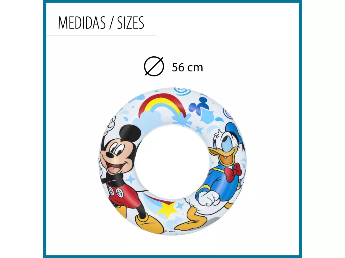 Bouée Gonflable pour Enfants de 3 à 6 ans Bestway 48 cm Design de Mickey Mouse Double Chambre à Air