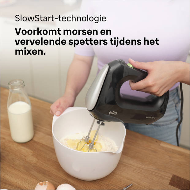 Braun HM2110 handmixer MultiMix2 Zwart/rvs 500W