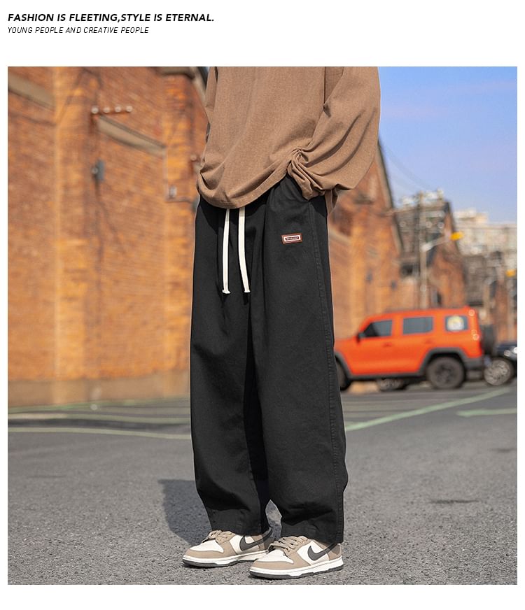 emeisa - Hoge taille effen wijde broek