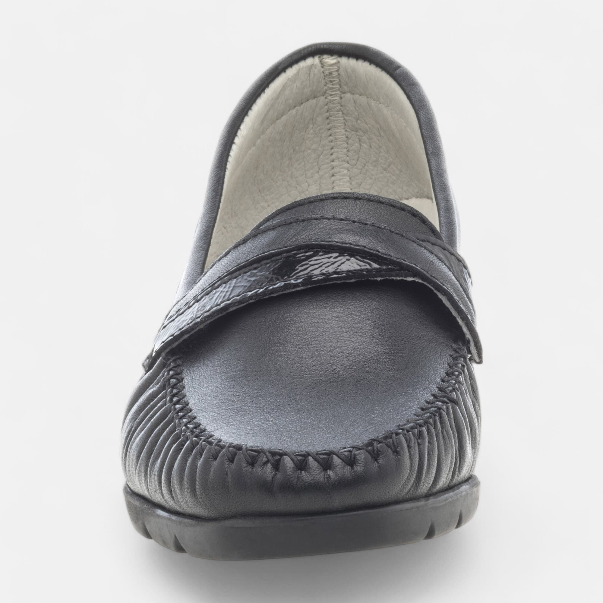 Mocassins pieds sensibles Femme en cuir noir