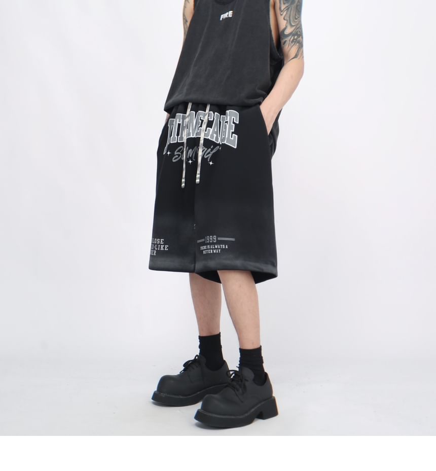 Derbundy - Wijde shorts met hoge taille en letters