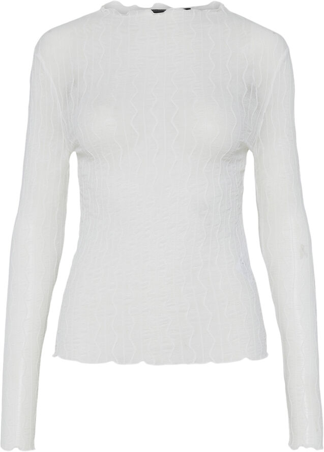 Pieces PCPRIYA SANDRA LS MOCKNECK TOP Cloud dancer