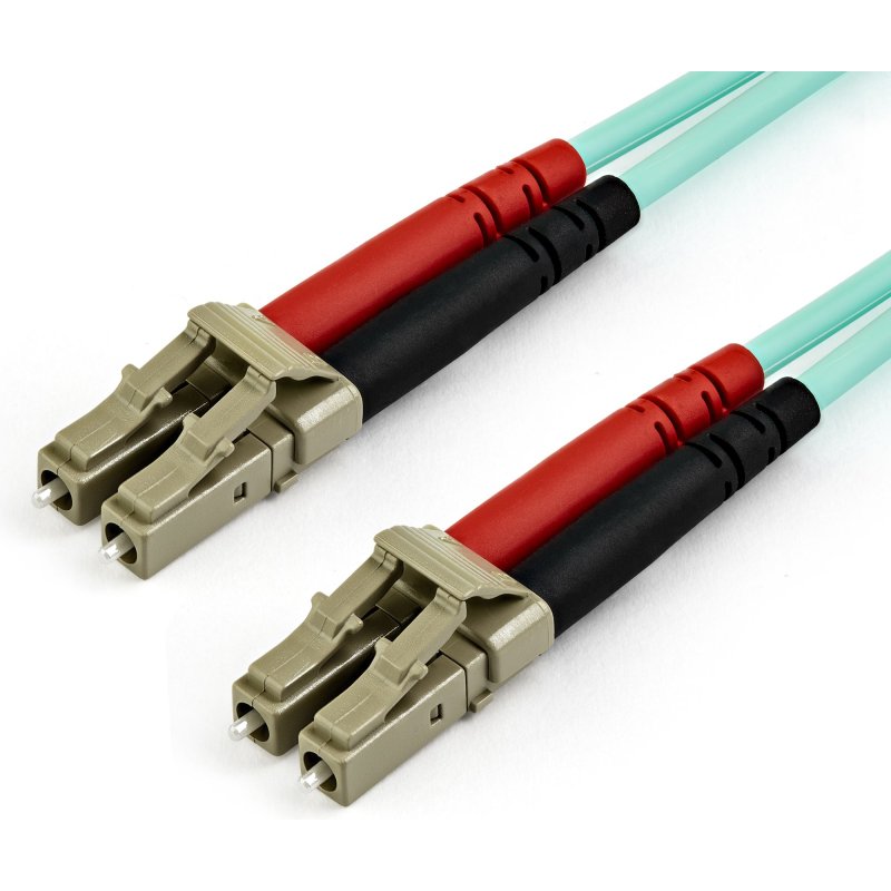StarTech.com Câble Fibre Optique Multimode de 15m LC/UPC à LC/UPC OM4, Fibre Zipcord 50/125µm LOMMF/VCSEL, Réseaux 100G, Faible Perte d'Insertion, Cordon de Raccordement Fibre LSZH
