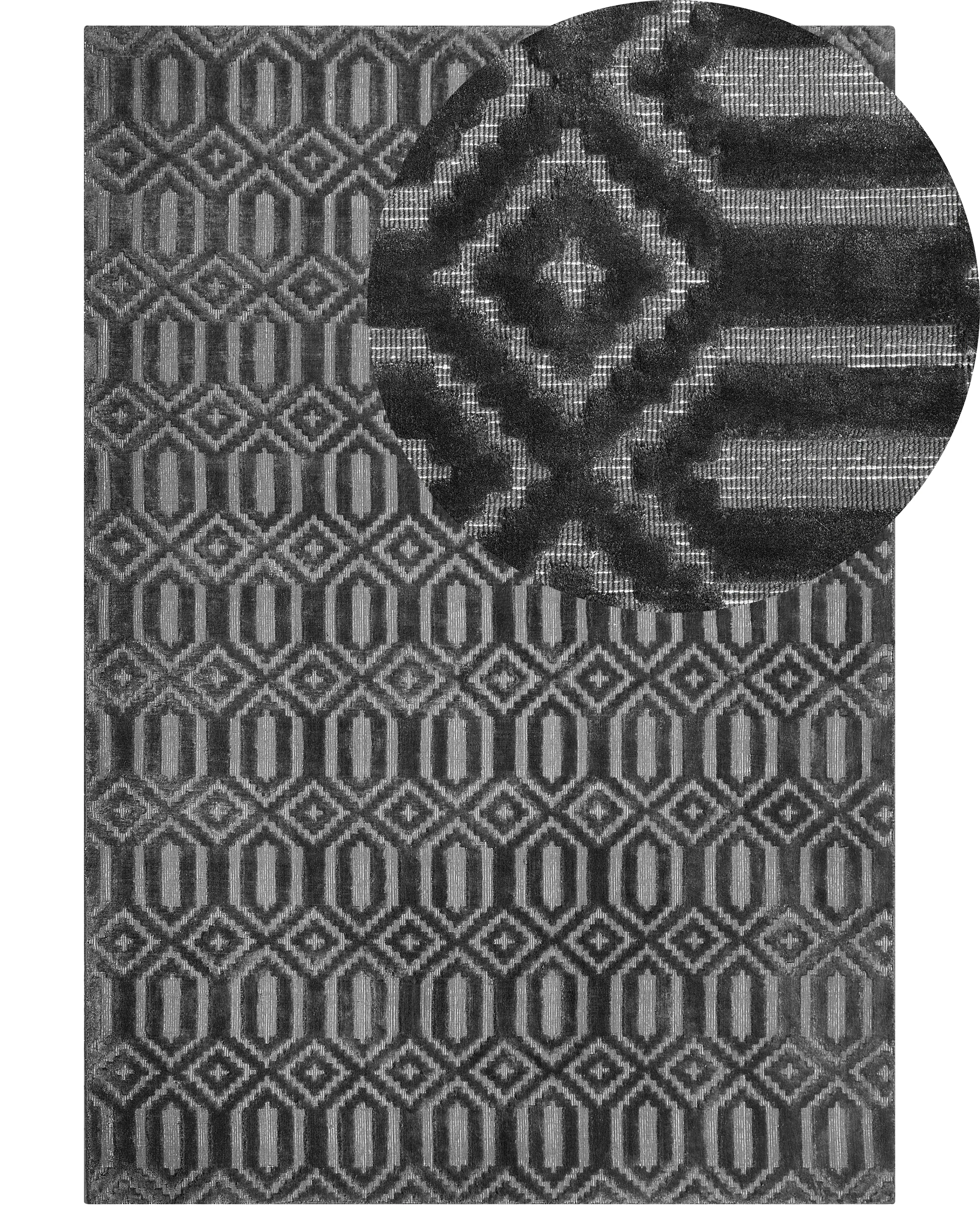 Vloerkleed ADATEPE Donkergrijs 160 x 230 cm Viscose