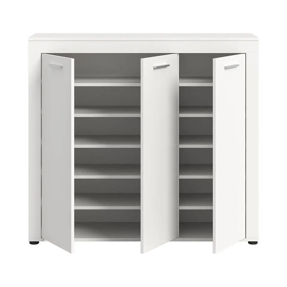 Hioshop Jam schoenenkast 3 deuren wit