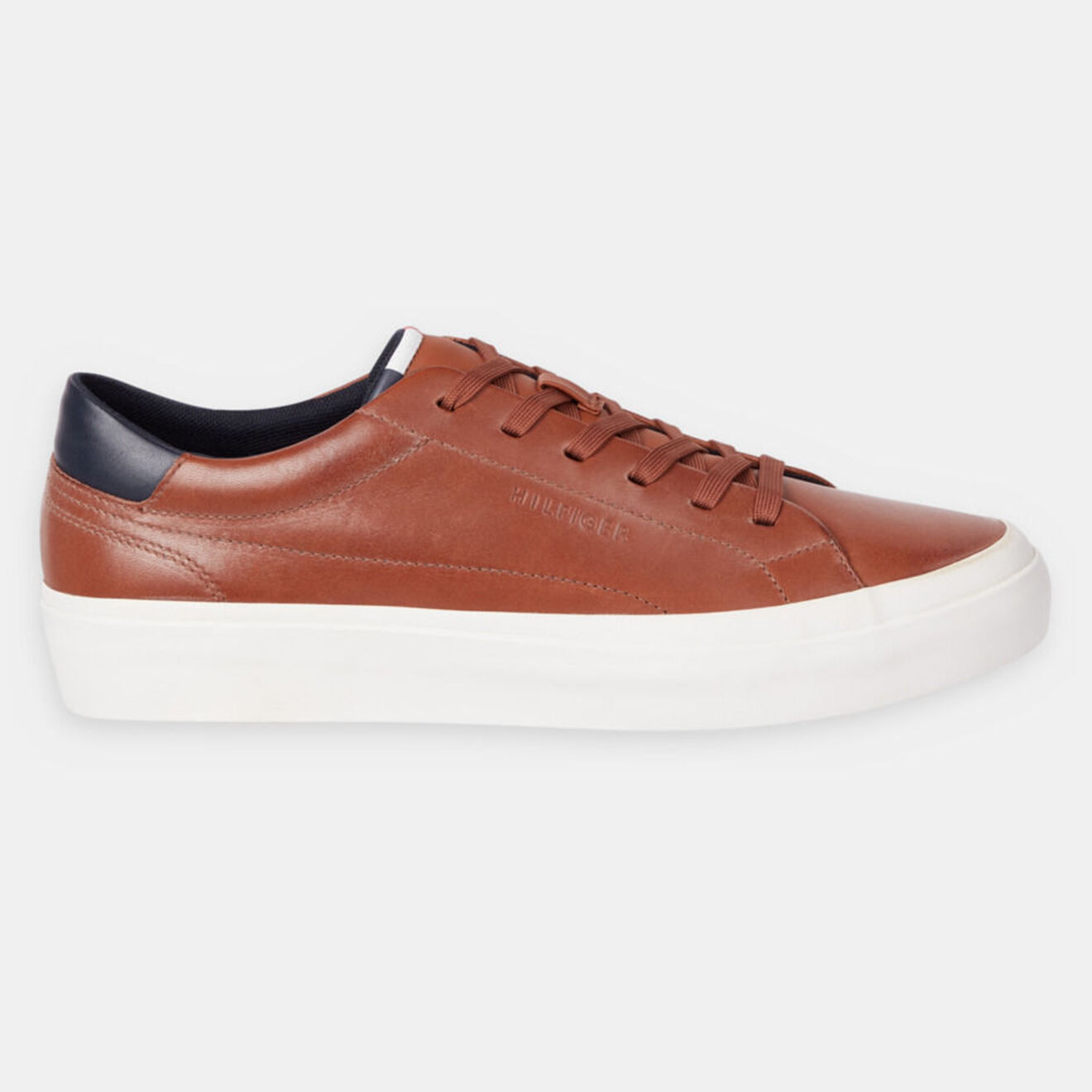 Tommy Hilfiger Baskets en Cuir Vulc Prem cognac
