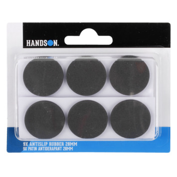 HANDSON anti slip rubber Ø28 mm zwart 9 stuks