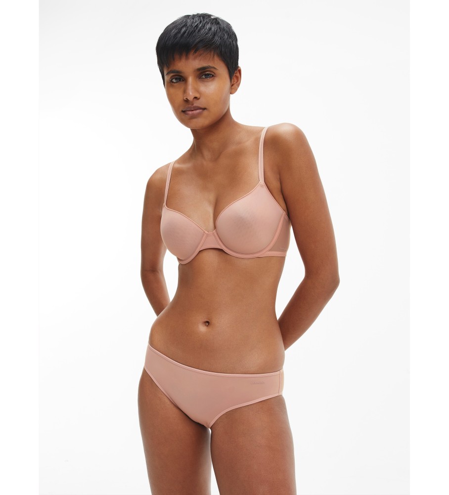 Calcinha Calvin Klein Classic Sheer Marquisette Nude